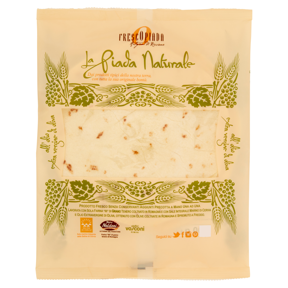 FrescOpiada la Piada Naturale all'olio extra vergine di oliva 3 x 100 g