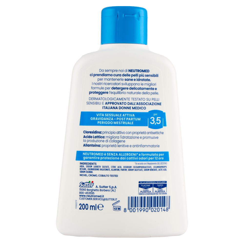Neutromed con antibatterico pH 3,5 Detergente Intimo 200 ml