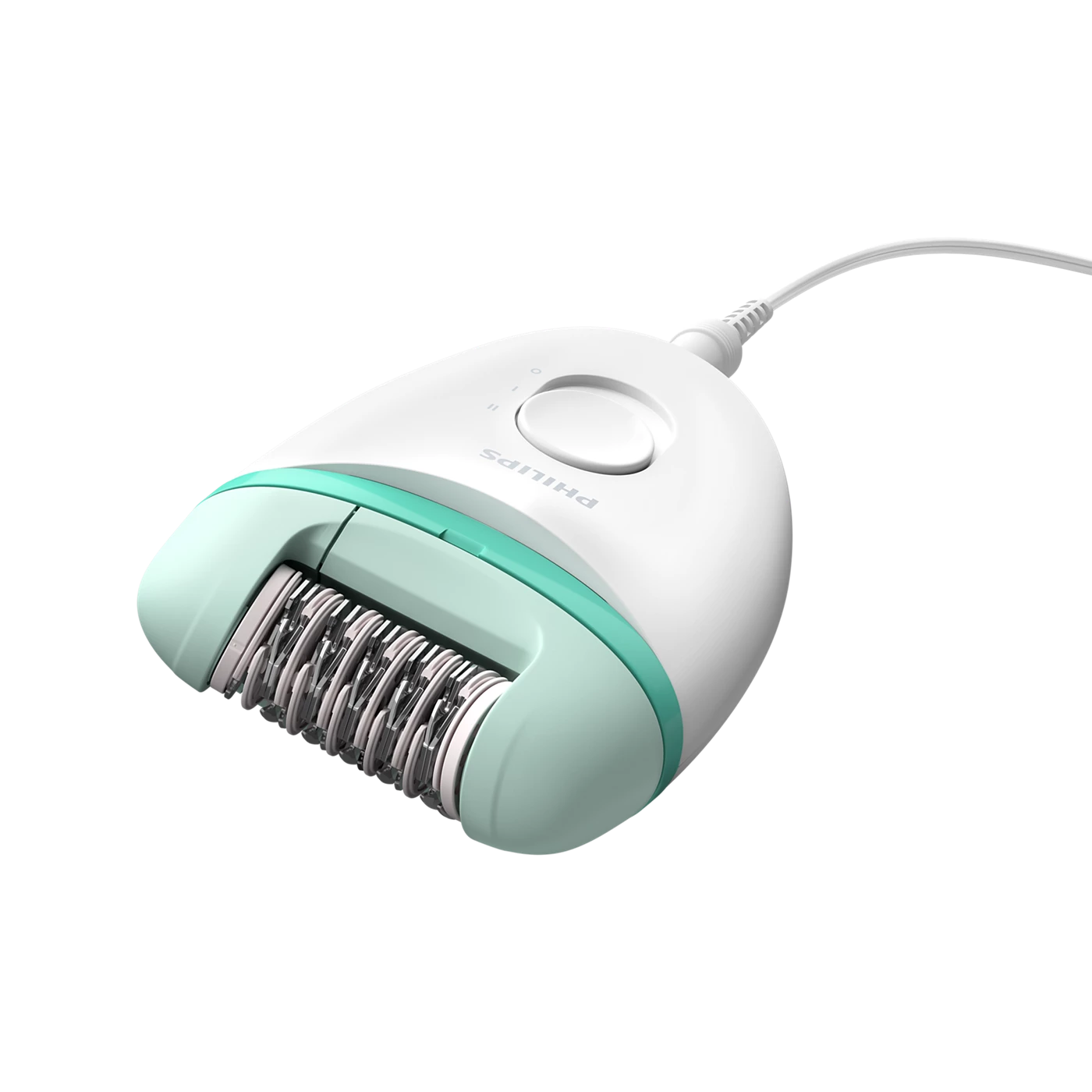 Philips Satinelle Essential Epilatore compatto con cavo bianco e verde BRE224/00