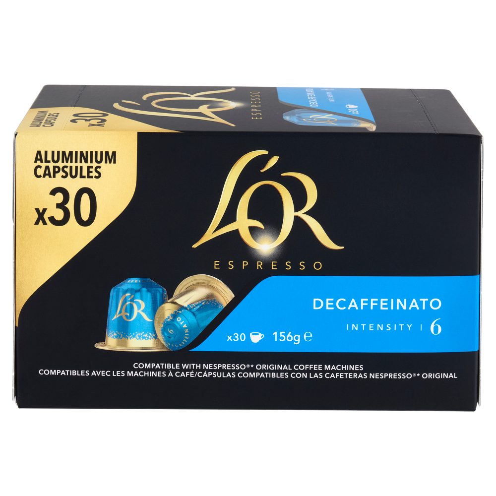 L'OR Decaffeinato 6- 30 Capsule Caffè Compatibili con Macchine Nespresso*® Original 156g