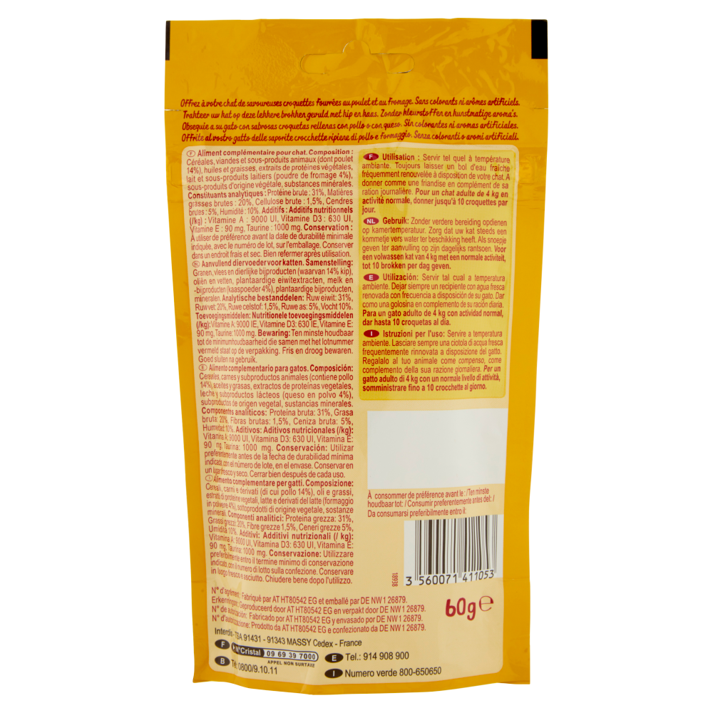 Carrefour Companino Candy Snacks con Pollo con Formaggio 60 g