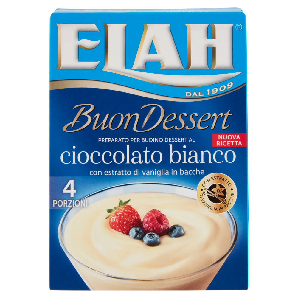 Elah Buon Dessert Preparato per Budino Dessert al cioccolato bianco 80 g