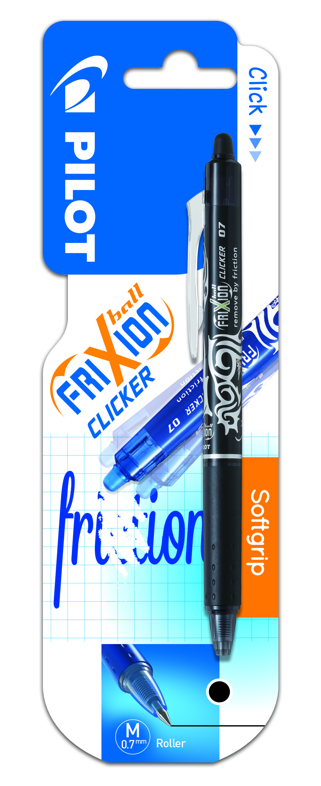 Pilot Penna a sfera nera Frixion Cliker cancellabile