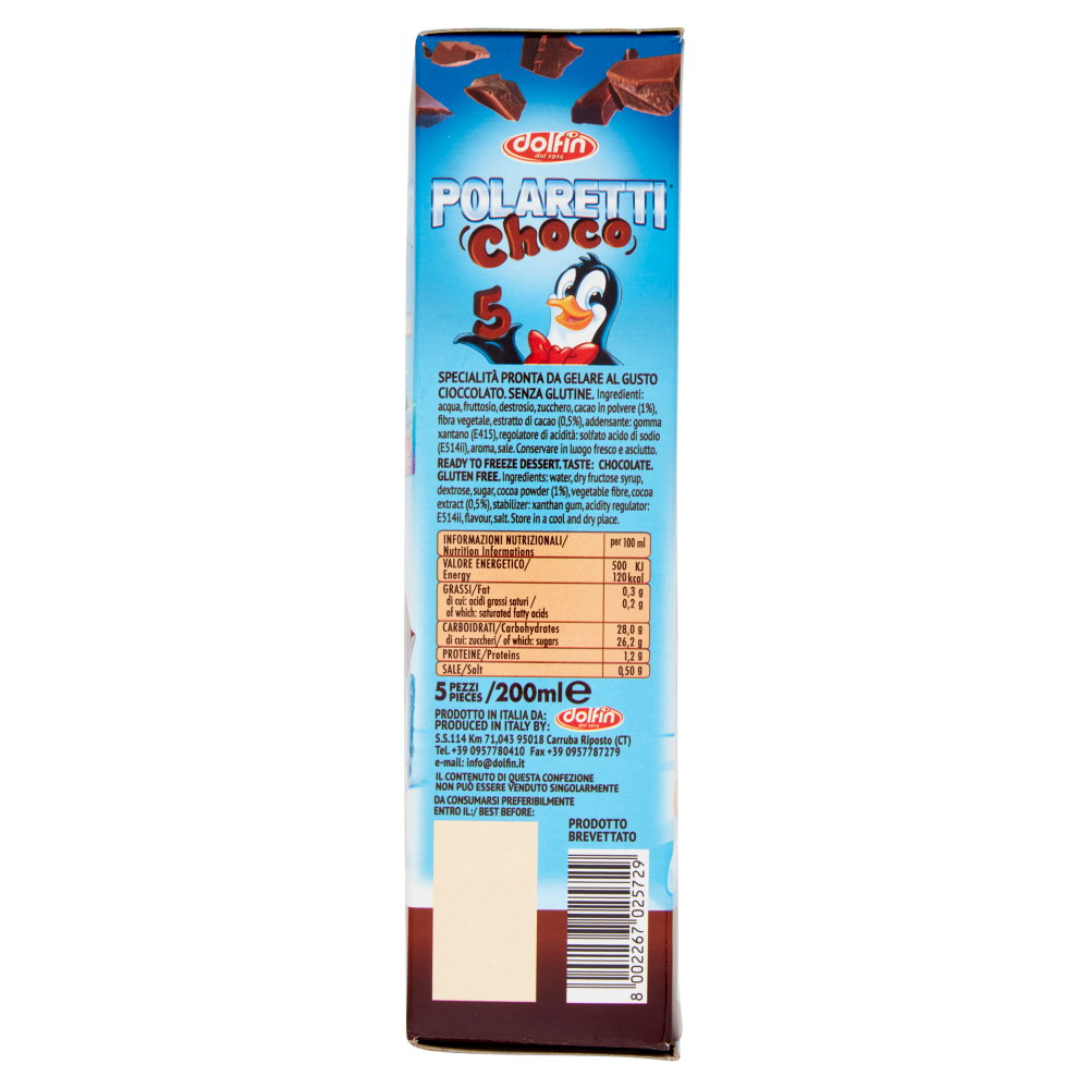 Polaretti Choco Morbidi Ghiaccioli pronti da gelare 5 Pezzi 200 ml
