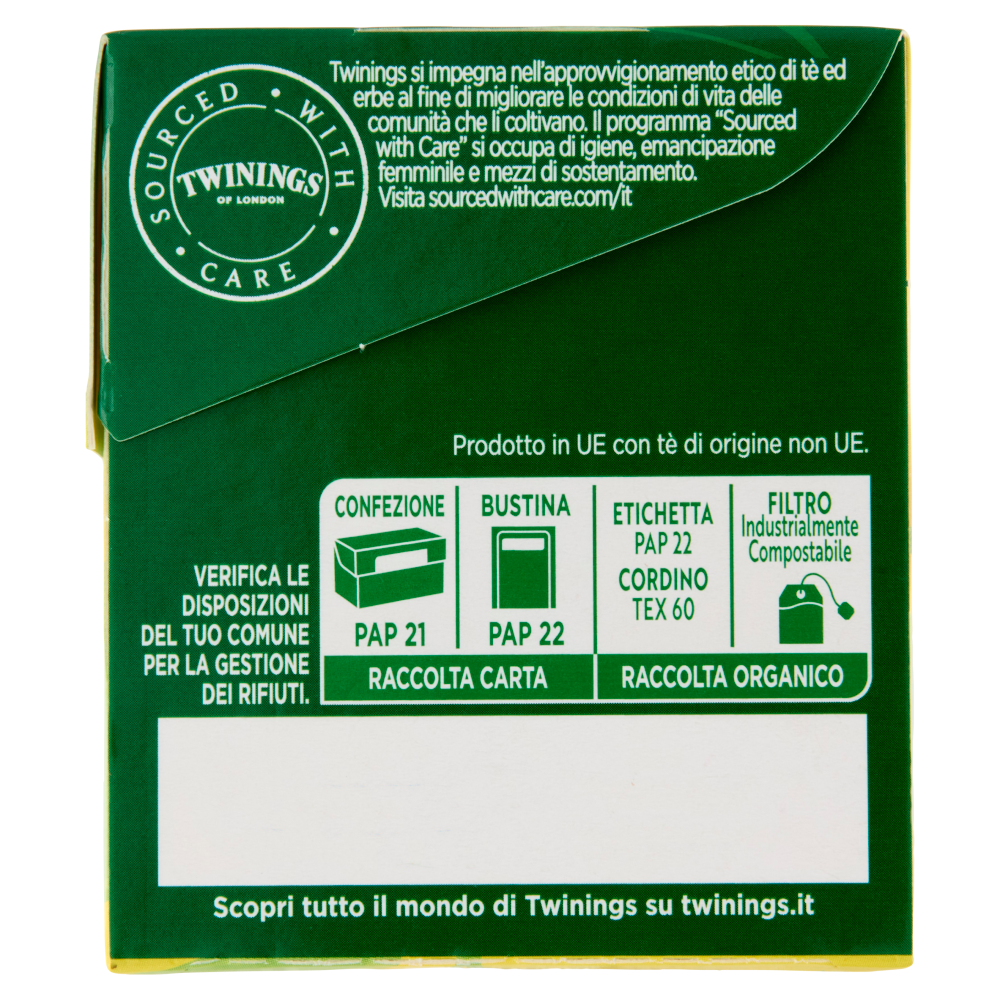 Twinings Limone T&egrave; Verde aromatizzato Antiossidante e Supporto Metabolismo 20 filtri The 40 g