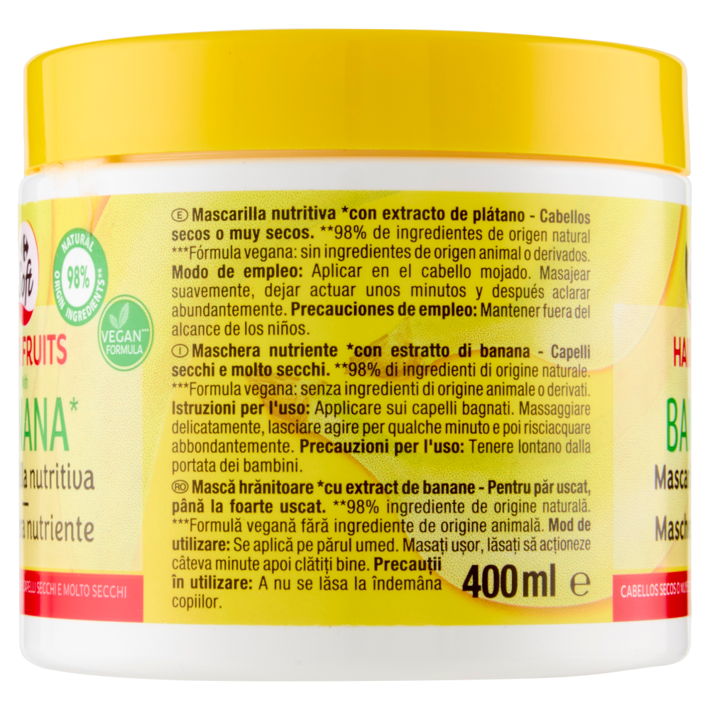 Carrefour Soft Hair Fruits con estratto di banana Maschera nutriente 400 ml