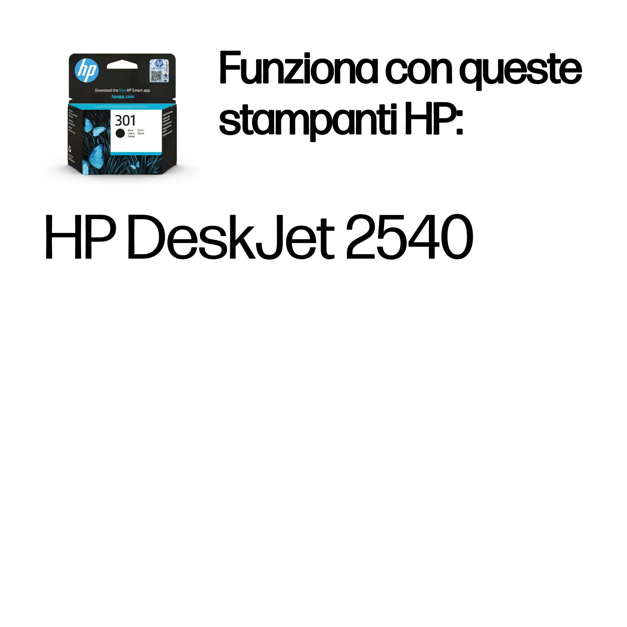 HP Cartuccia originale inchiostro nero 301