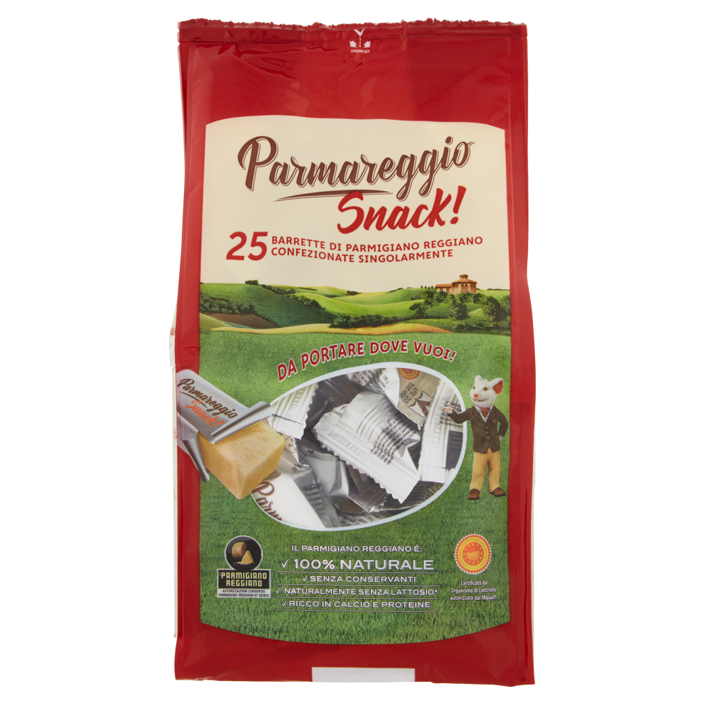 Parmareggio Snack Barrette di Parmigiano Reggiano DOP 25 x 20 g
