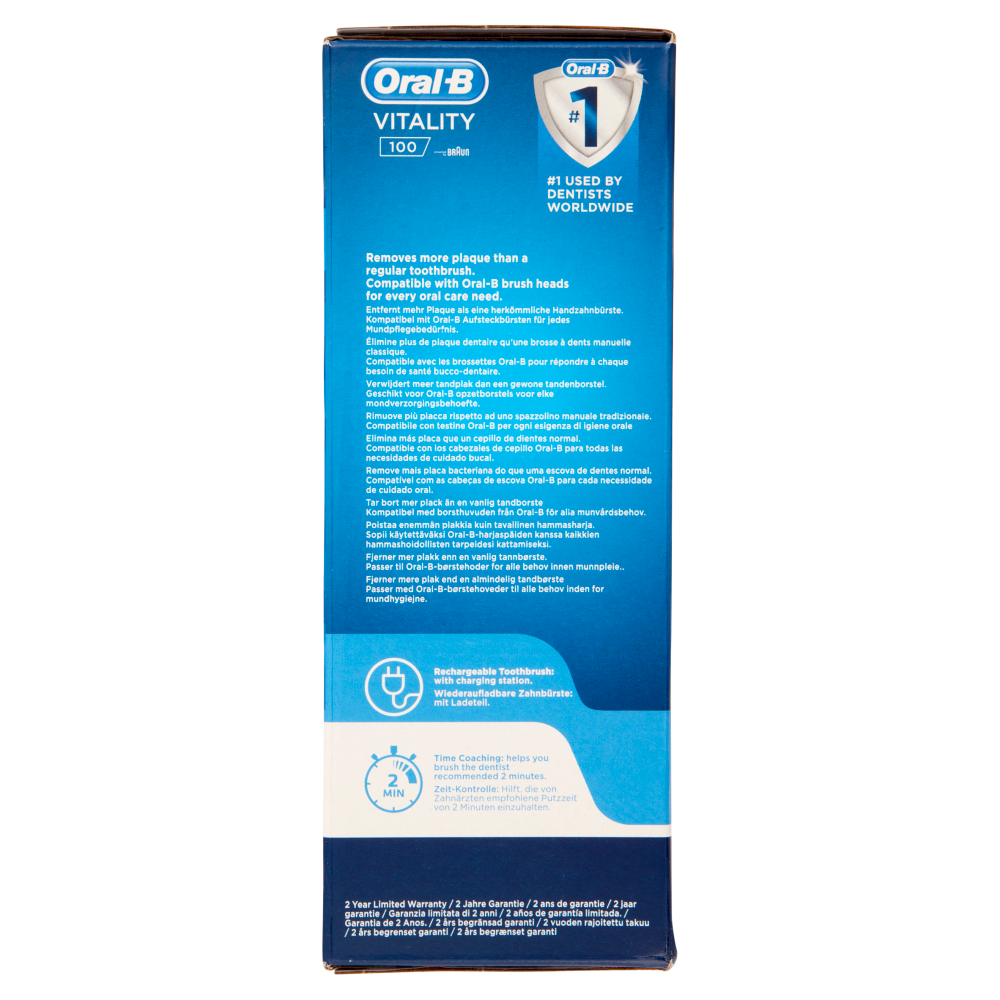 Oral-B Spazzolino Elettrico Denti Ricaricabile Vitality 100 Cross Action Nero