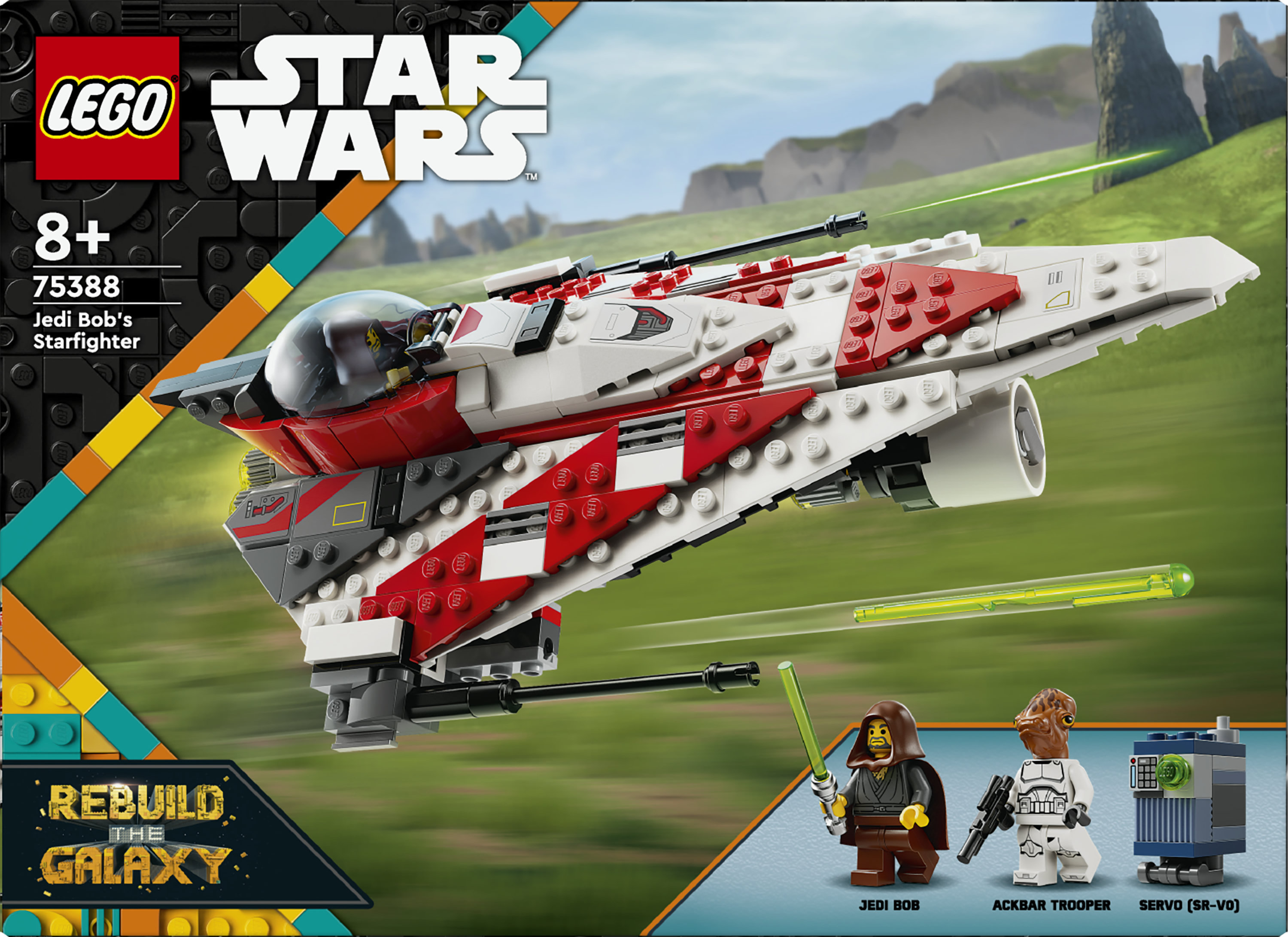 LEGO Star Wars 75388 Starfighter di Jedi Bob, Astronave Giocattolo da Costruire con 2 Minifigure, Giochi per Bambini 8+