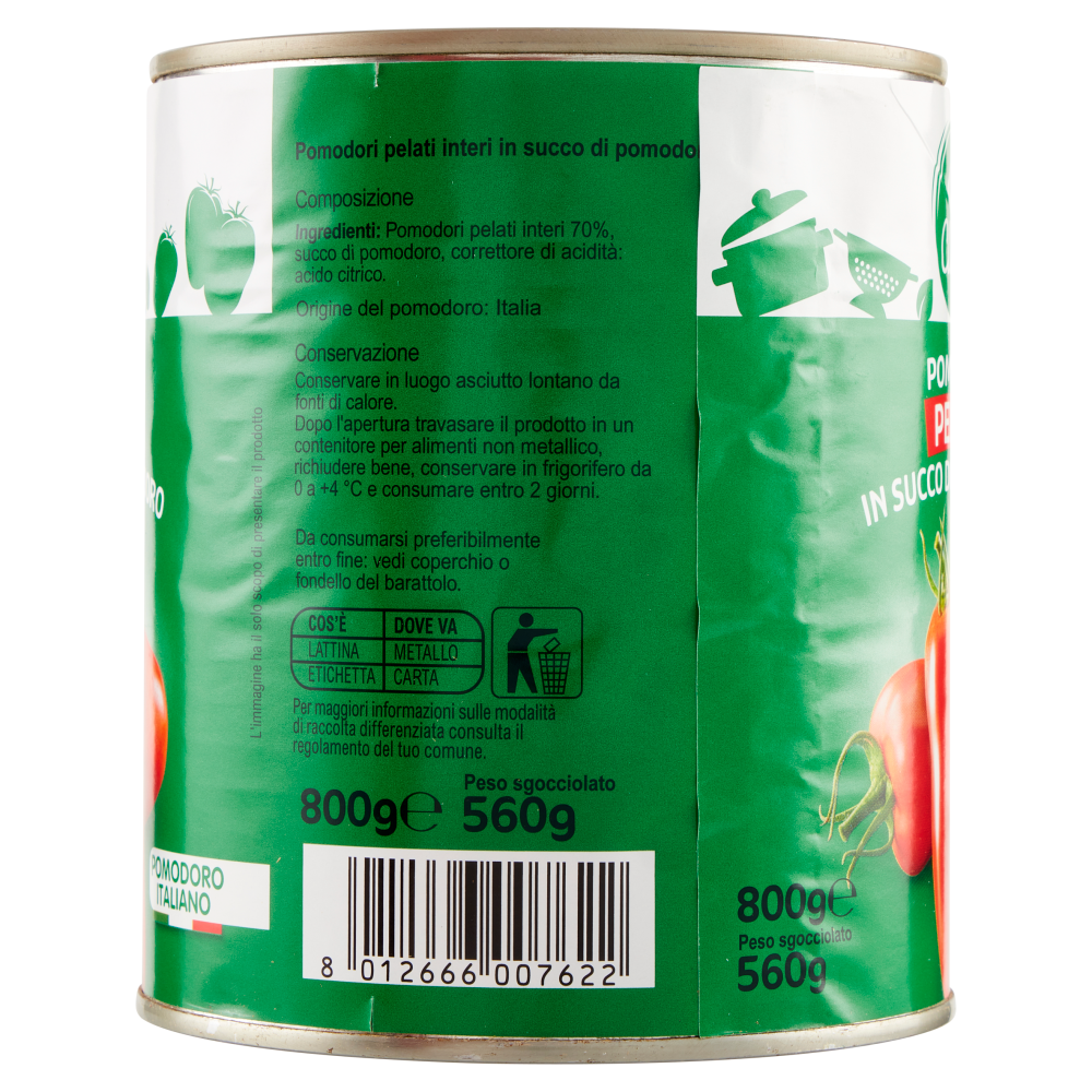 Carrefour Classic Pomodori Pelati in Succo di Pomodoro 800 g