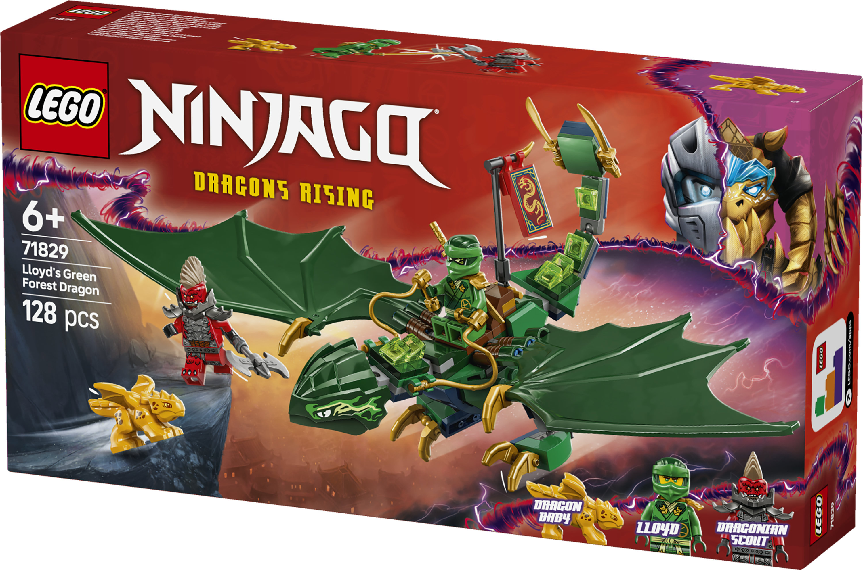 LEGO NINJAGO Drago della Foresta Verde di Lloyd - Giocattolo Snodabile da Costruire con 2 Minifigure e Armi, Giochi Bambini 6+