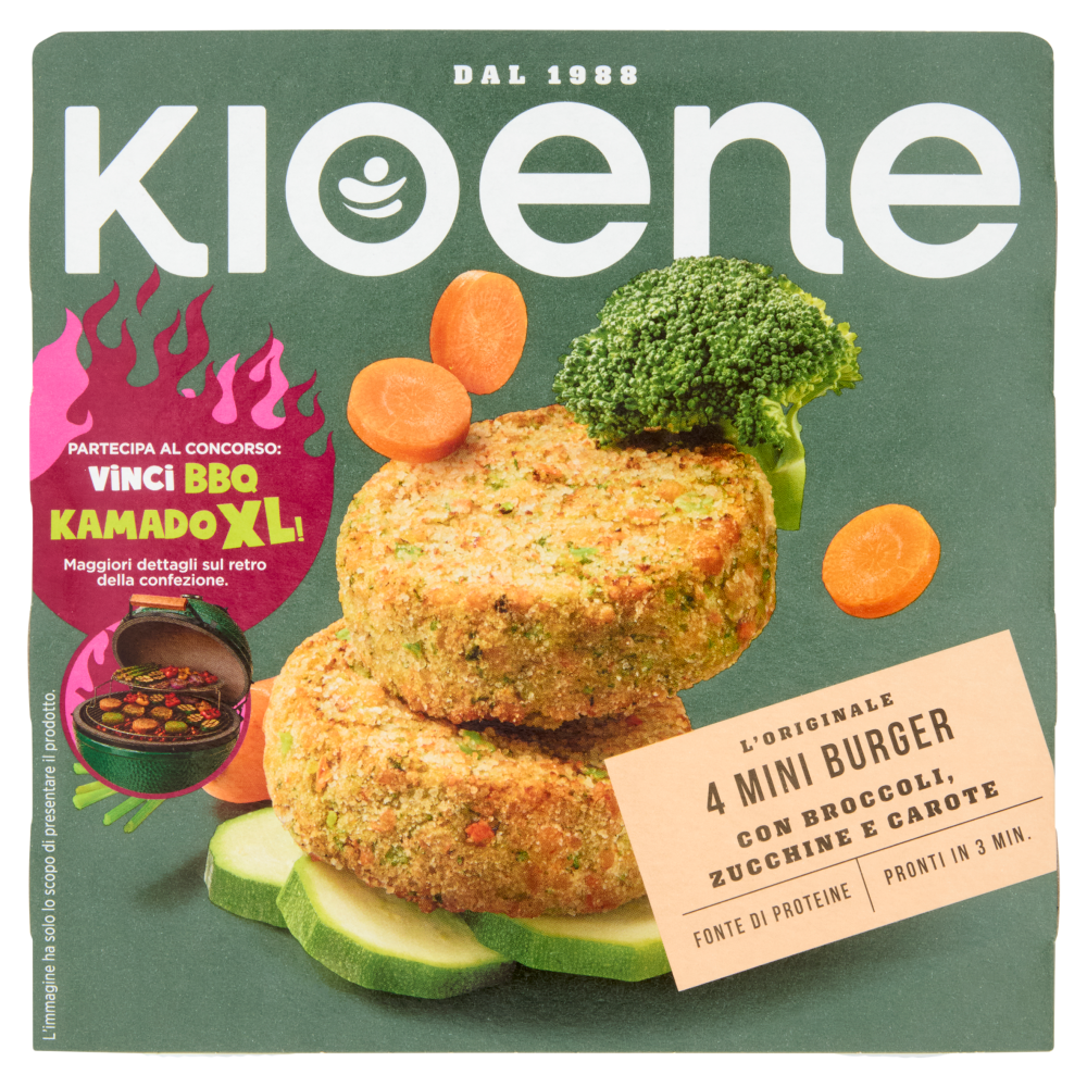 Kioene l'Originale 4 Mini Burger con Broccoli, Zucchine e Carote 200 g