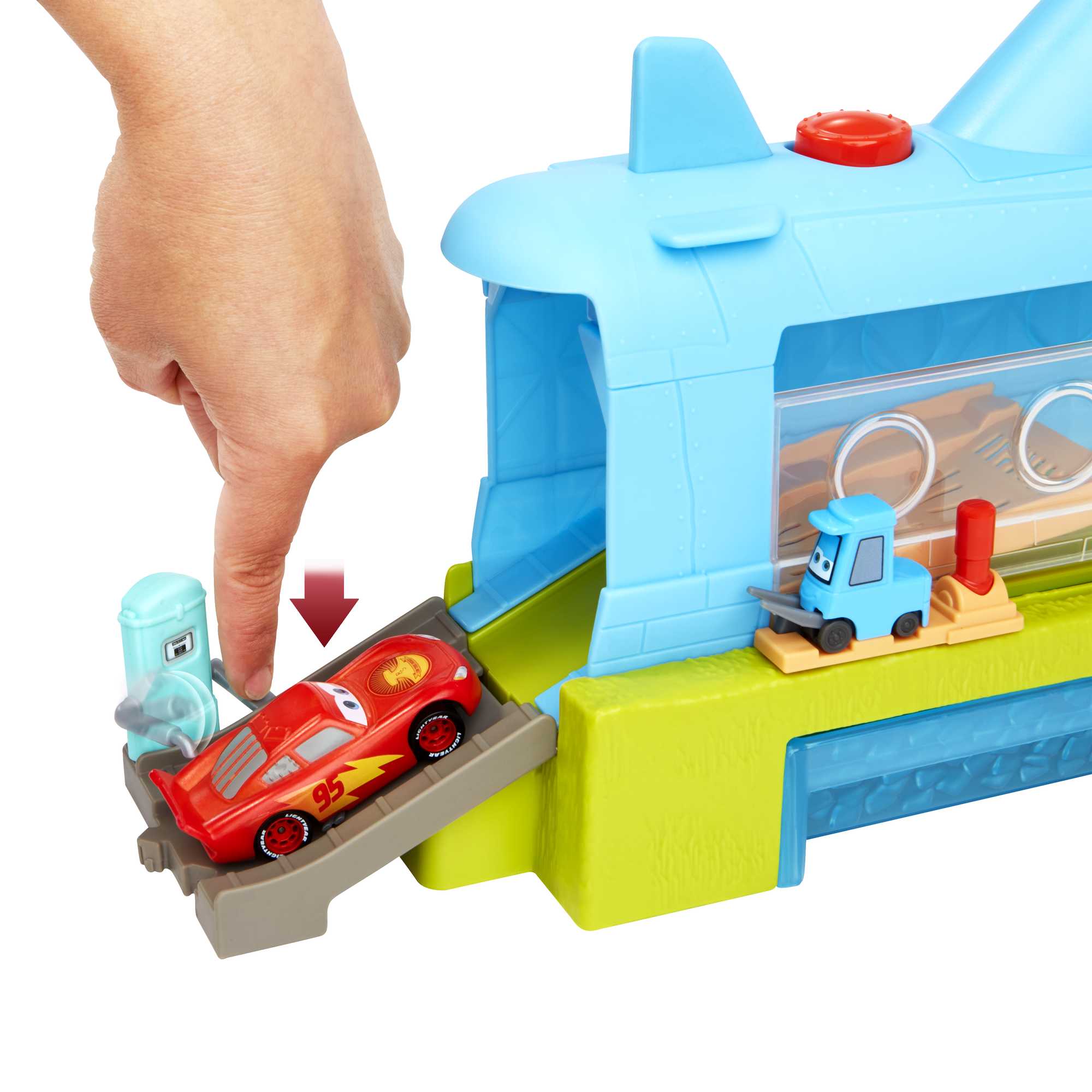 Disney Pixar Cars - Autolavaggio Balena-Sottomarino Cambia Colore playset con Veicolo Cambia Colore, Giocattolo per Bambini 4+ Anni
