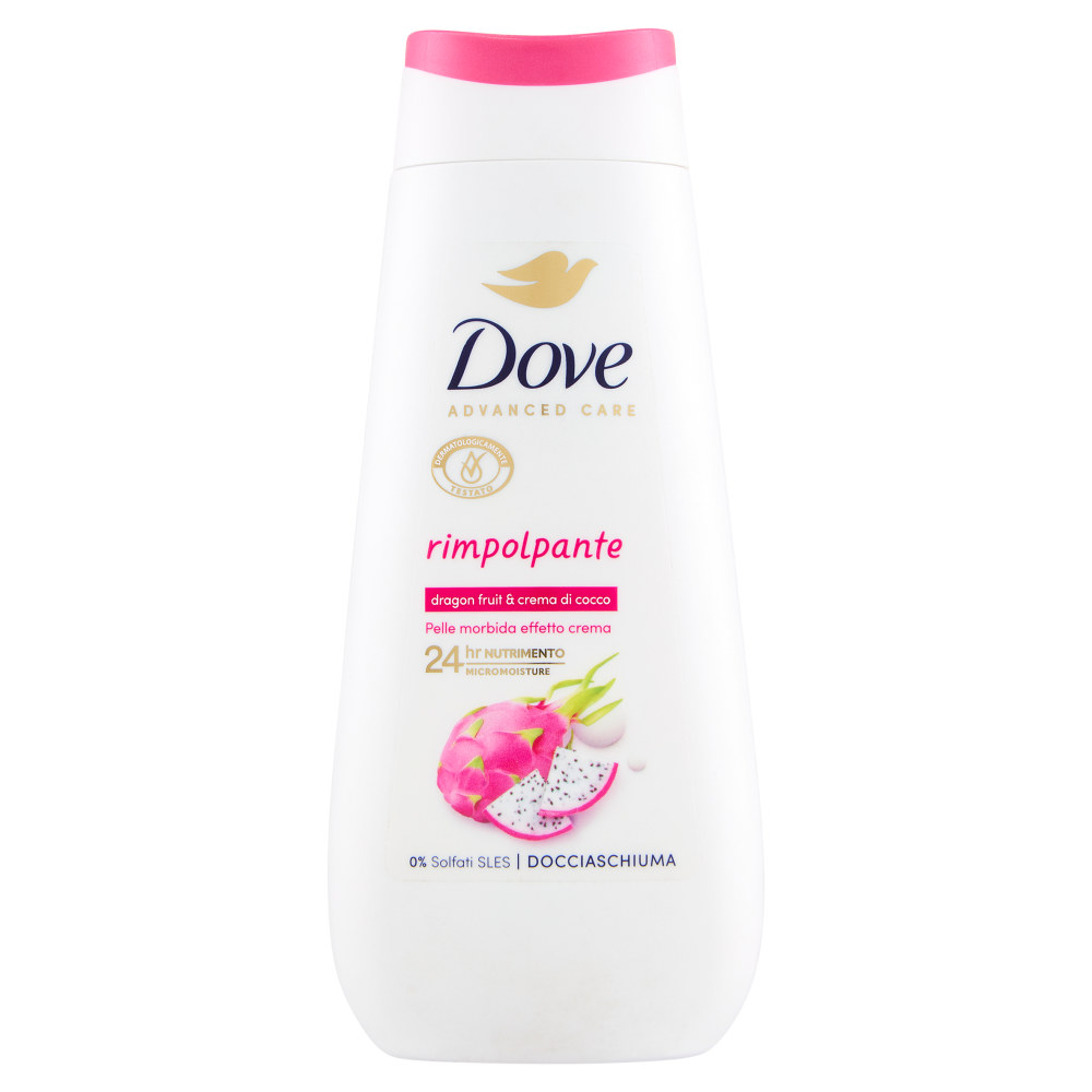 Dove Advanced Care Docciaschiuma rimpolpante dragon fruit & crema di cocco 225 ml