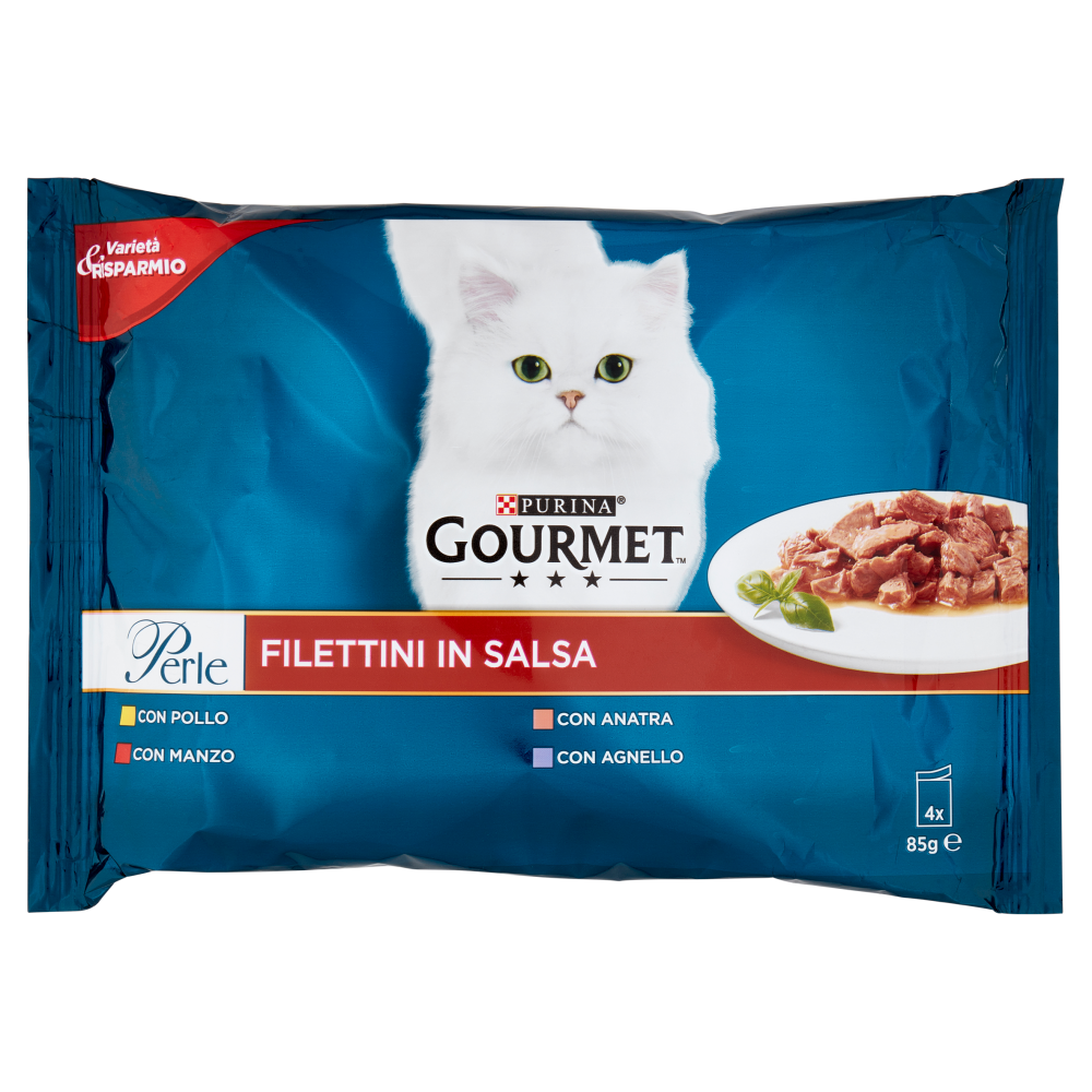 PURINA GOURMET Perle Filettini in Salsa Pollo / Manzo / Anatra / Agnello 4 x 85 g