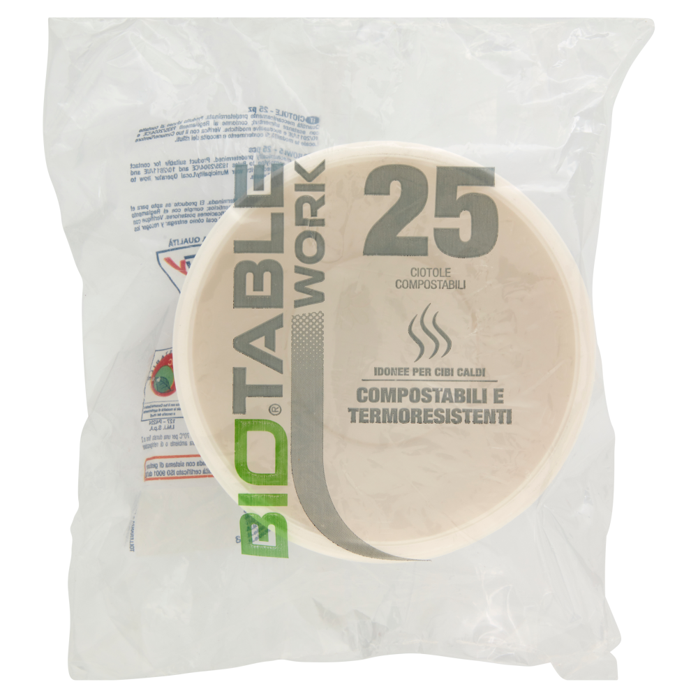 Bio Table Work Ciotole Compostabili 25 pz