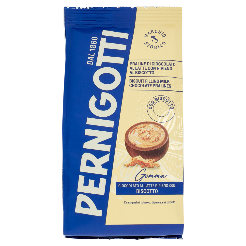 Pernigotti Gemma Cioccolato al Latte Ripieno con Biscotto 140 g