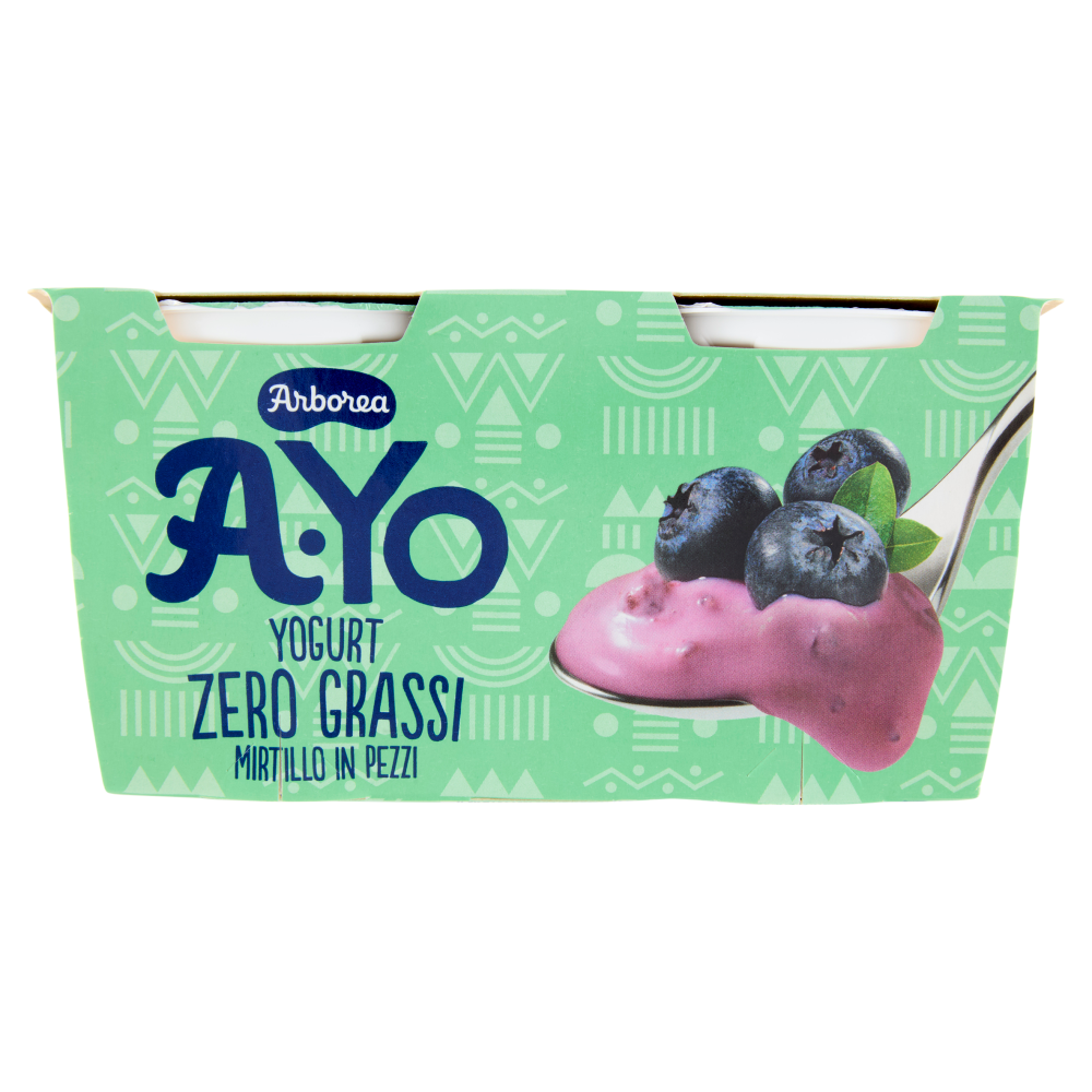 Arborea A-Yo Yogurt Zero Grassi Mirtillo in Pezzi 2 x 125 g