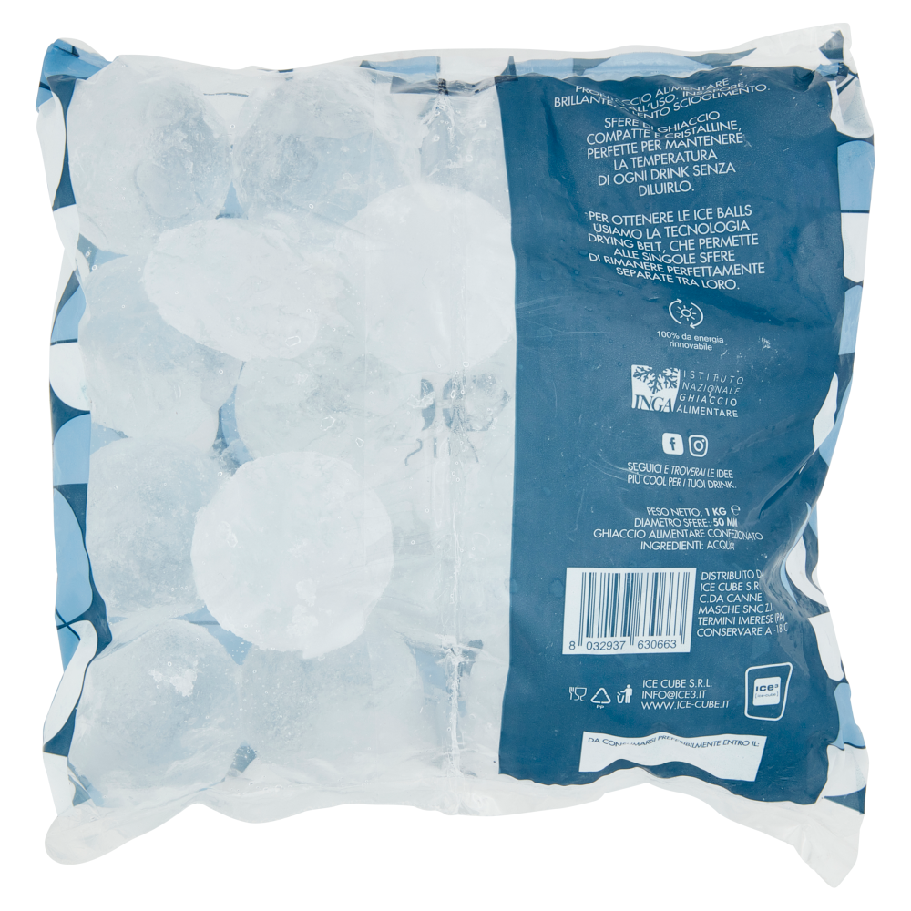 ice cube Ice³ Balls Sfere di Ghiaccio Puro a Lento Scioglimento 1 kg