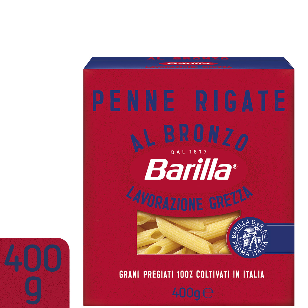 Barilla Pasta Al Bronzo Penne Rigate 100 Grano Italiano 400g Carrefour