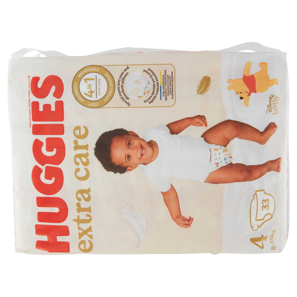 Huggies extra care Pannolini 4 8-16 Kg 33 pz