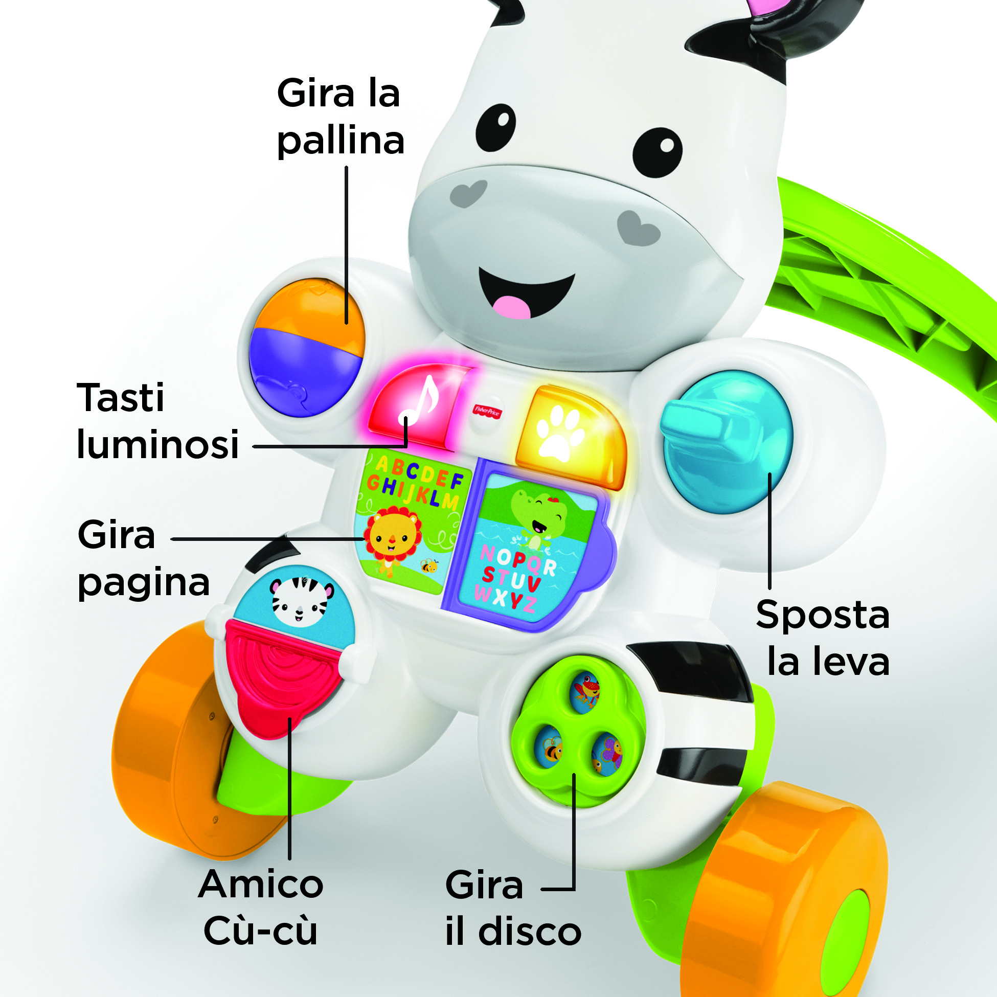 Fisher-Price Scimmietta Viola Primi Passi, Giocattolo Per L'Apprendimento Per Neonati Con Musica E Luci, Versione Italiana