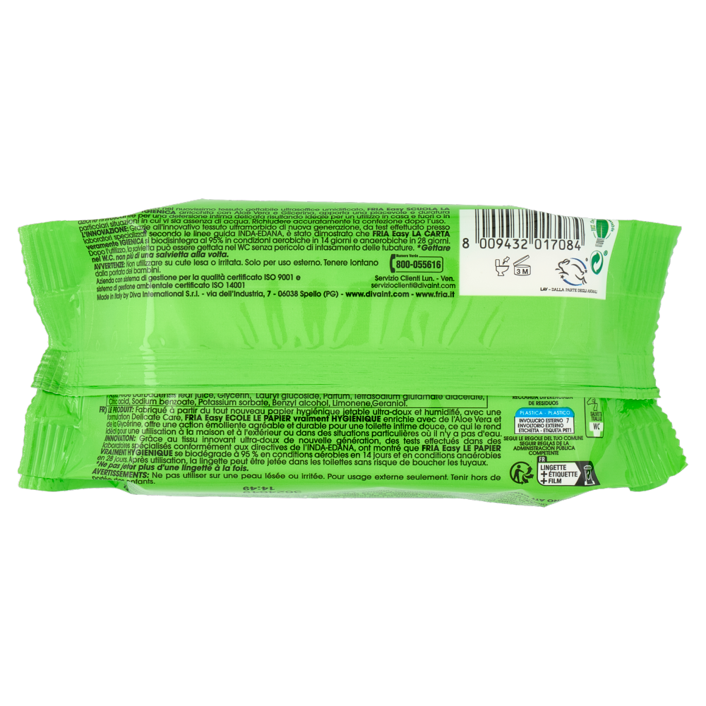 Fria Easy la Carta veramente Igienica Scuola salviette umidificate Detergenti e Rinfrescanti 12+4 pz