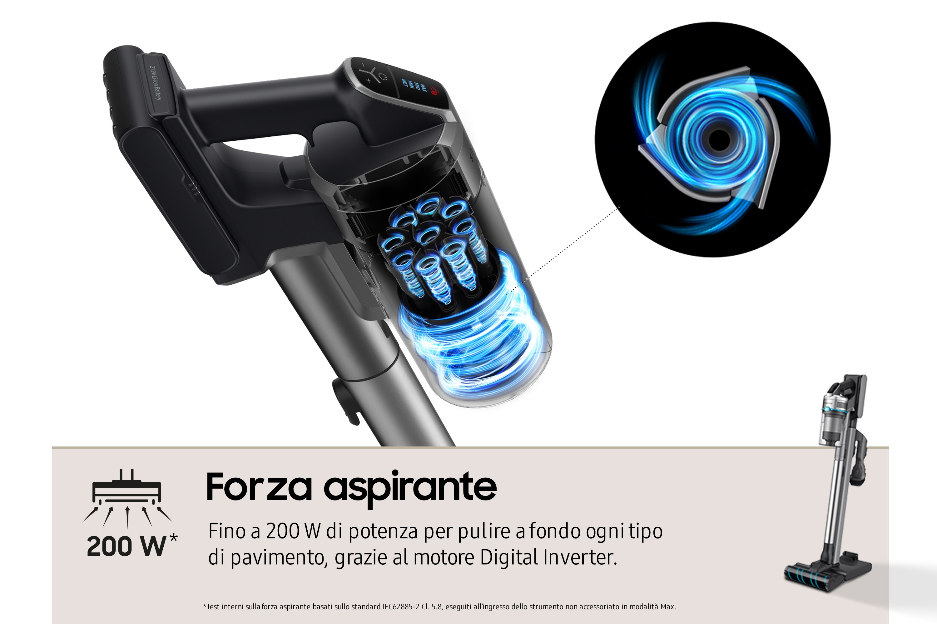 Samsung Aspirapolvere senza filo Jet&trade; 90 multi 200aW VS20R9044T2