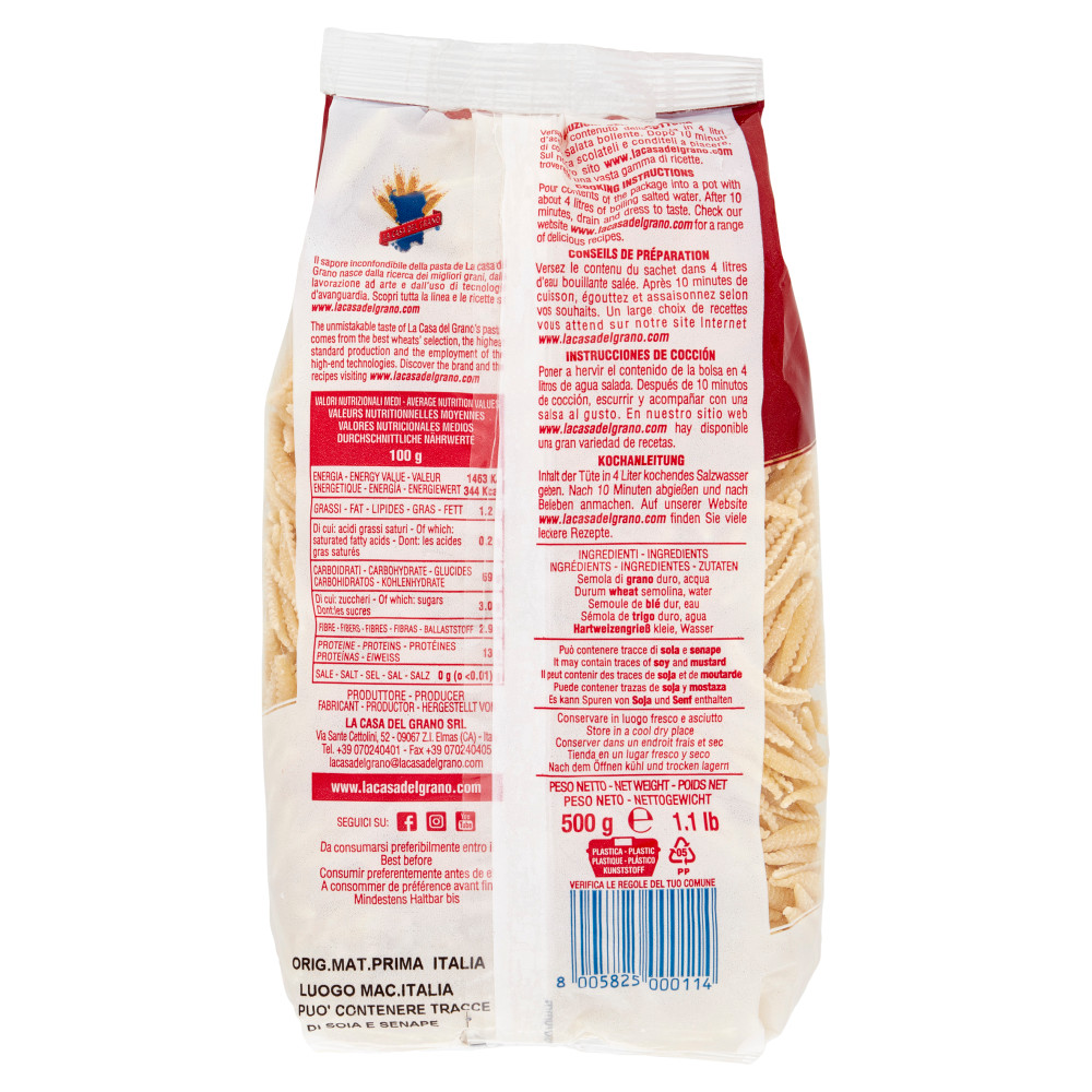 La Casa del Grano Le Tradizionali Is Malloreddus Fini 500 g
