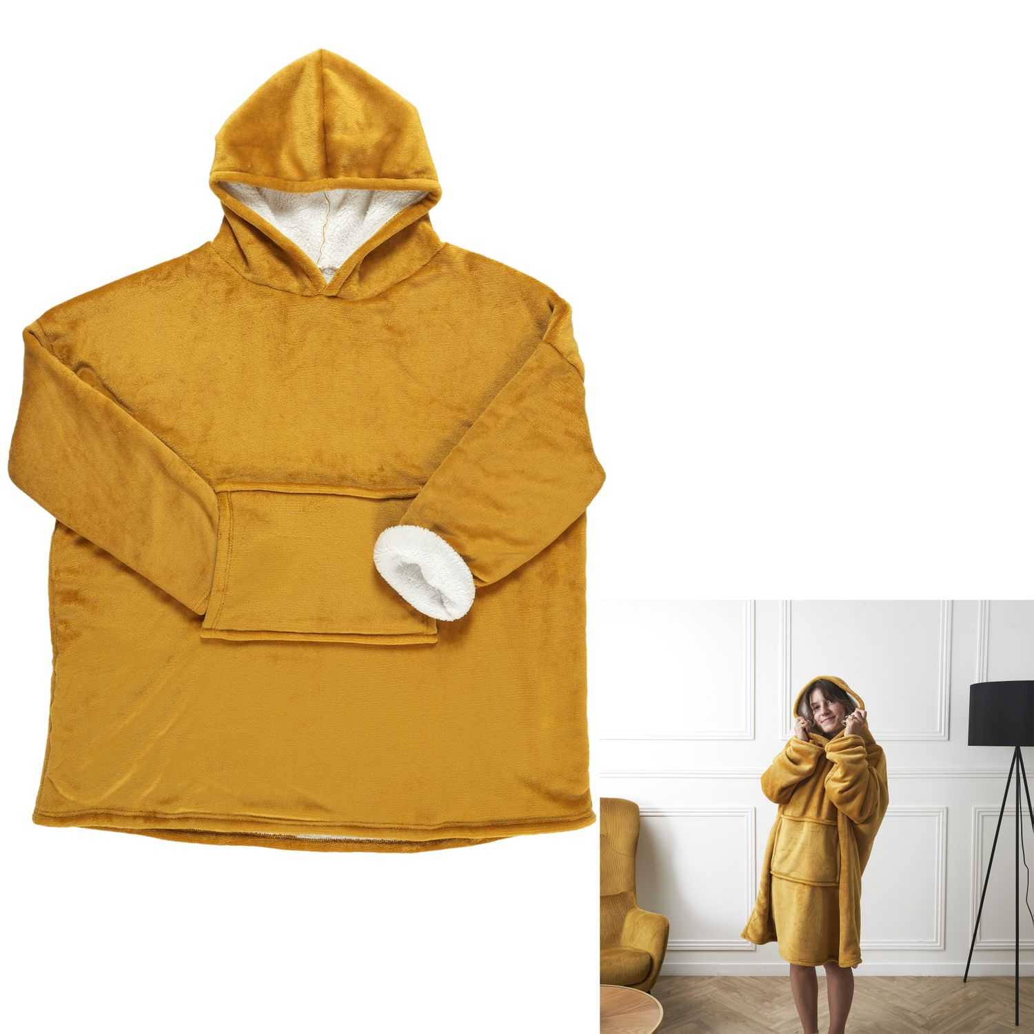 CMP Plaid con cappuccio e maniche Crema