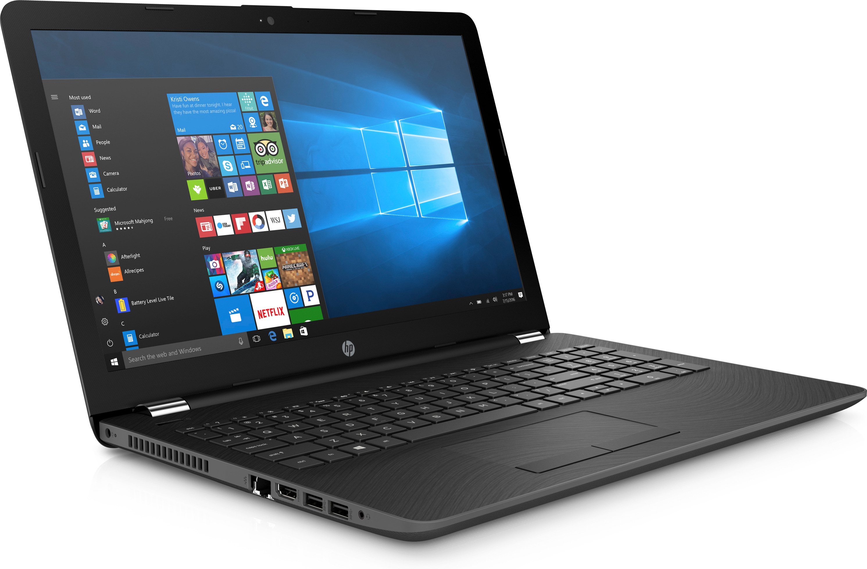HP 15-bw077nl AMD A10 A10-9620P Computer portatile 39,6 cm (15.6") HD 8 GB DDR4-SDRAM 1 TB HDD AMD Radeon 530 Windows 10 Home Grigio
