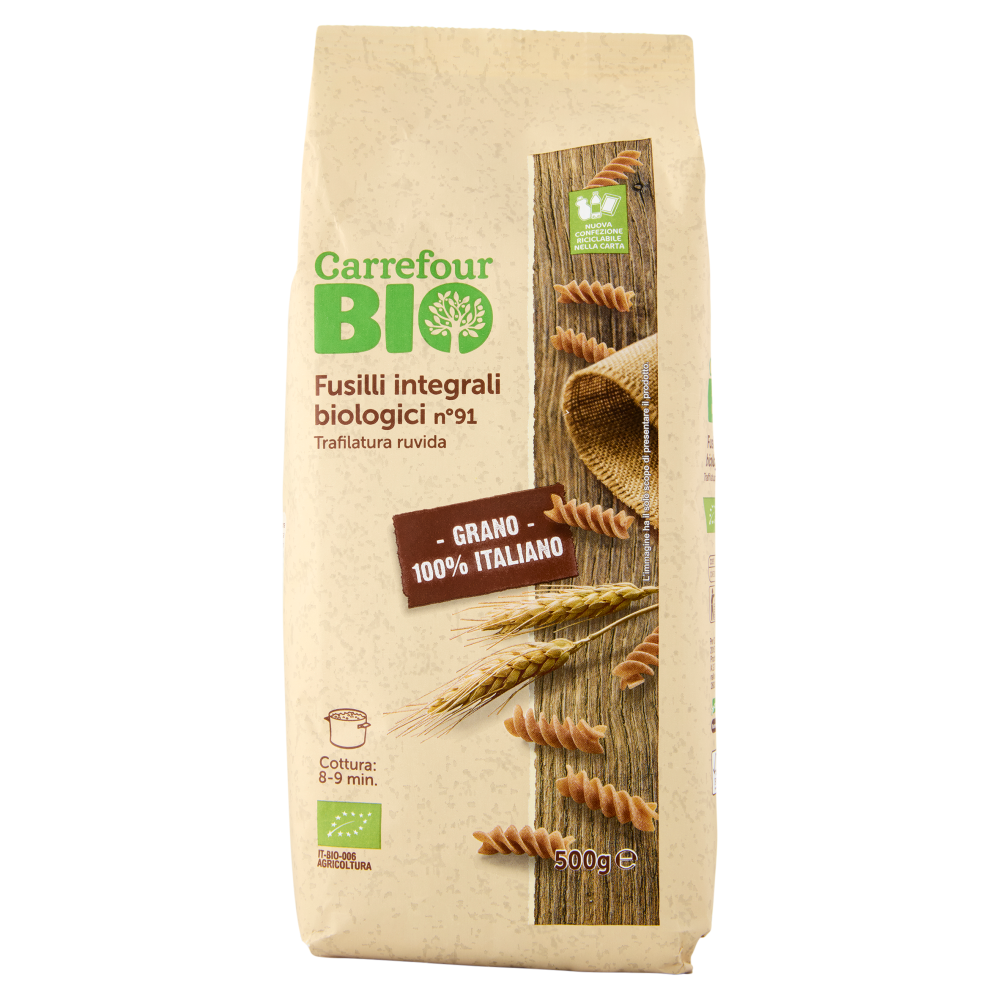 Carrefour Bio Fusilli integrali biologici n°91 500 g