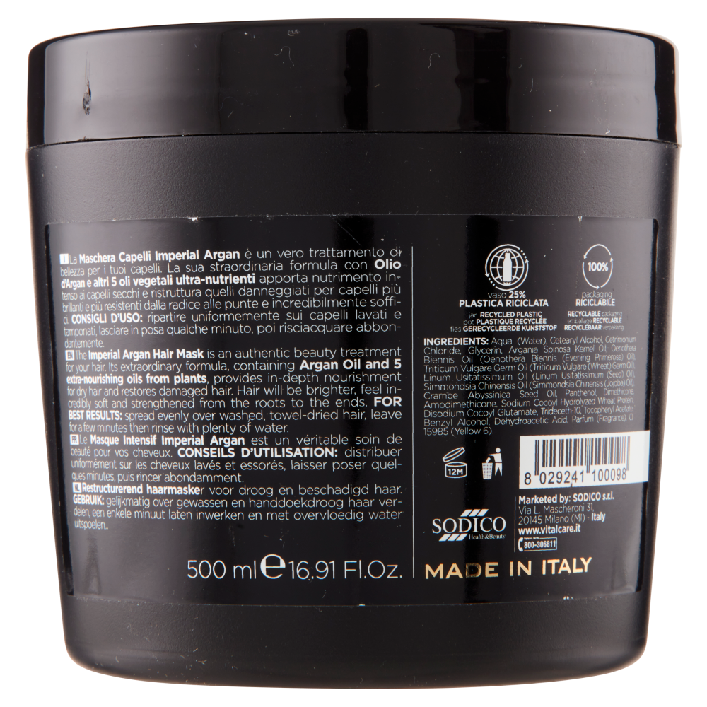 Vitalcare Professional Imperial Argan Maschera Capelli Ristrutturante 500 ml