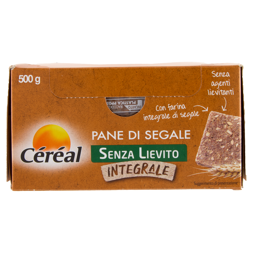 Céréal Senza Lievito Pane di Segale Integrale, solo con Farina di Segale integrale - 500 g