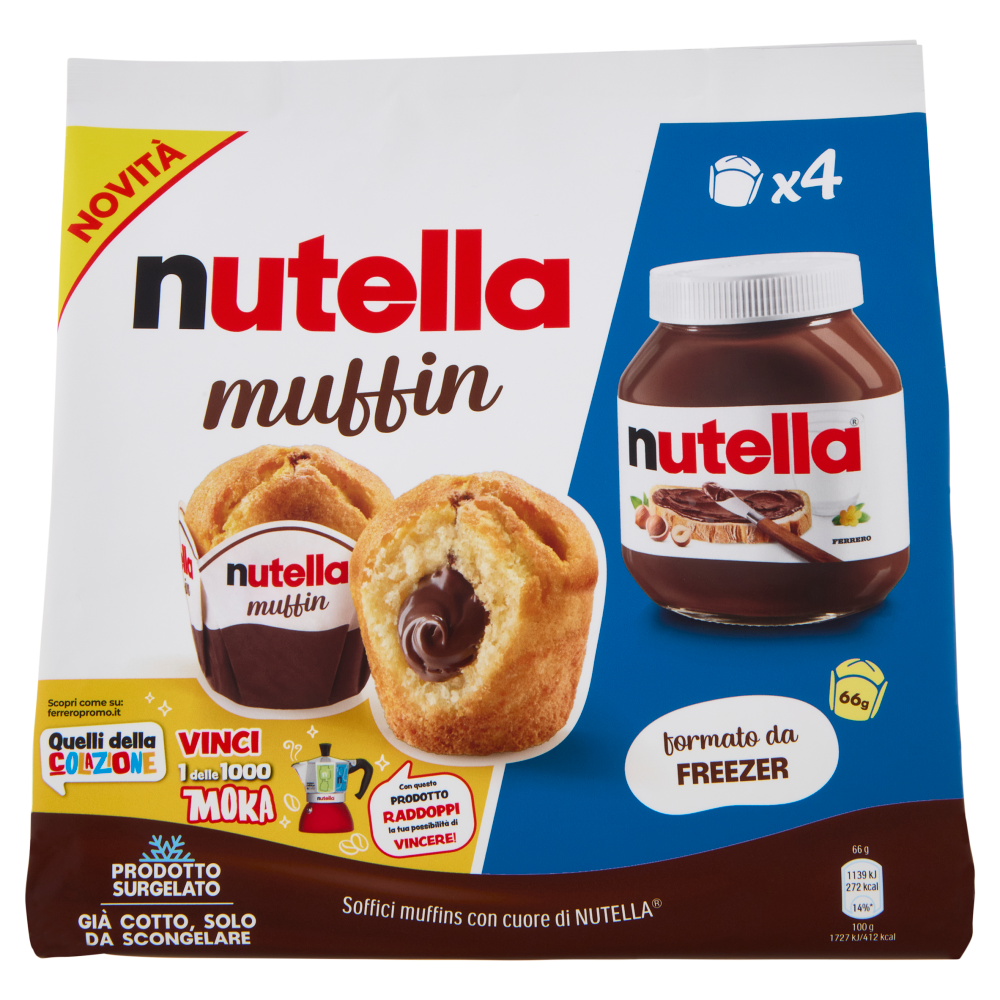 nutella muffin 4 pezzi 264 g