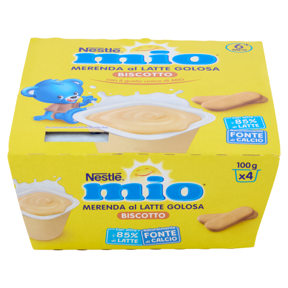 NESTL&Eacute; MIO Merenda al Latte Biscotto 4 Vasetti da 100g