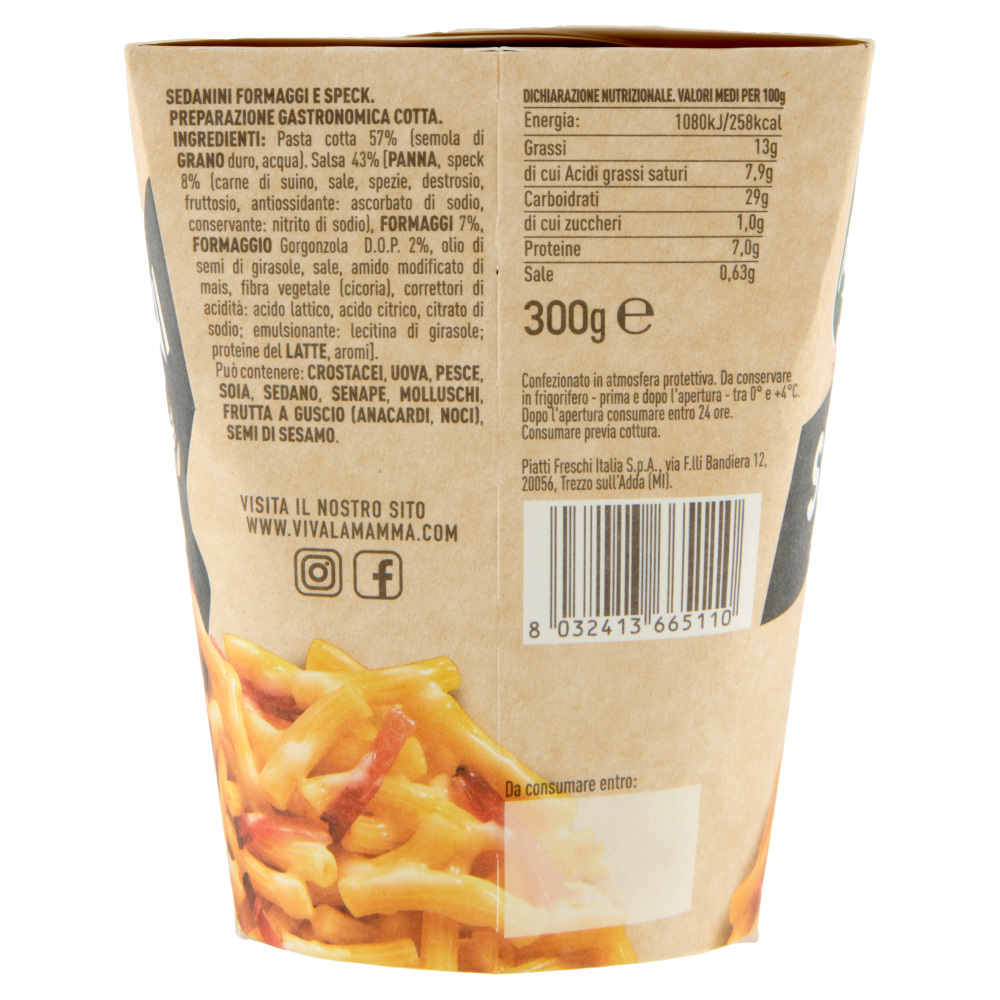 Viva la Mamma & Go Sedanini Speck e Formaggi 300 g