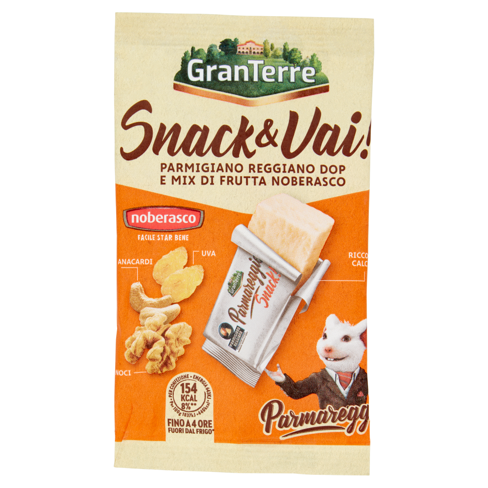 Parmareggio Snack & Vai! Parmigiano Reggiano DOP e Mix di Frutta Noberasco 35 g