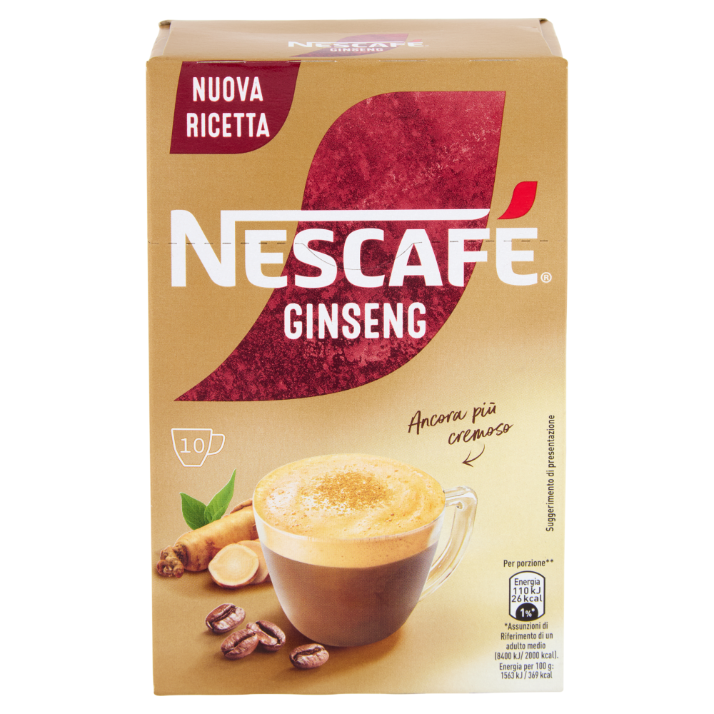 NESCAFÉ Ginseng Caffè Solubile con Ginseng 10 Bustine 70g