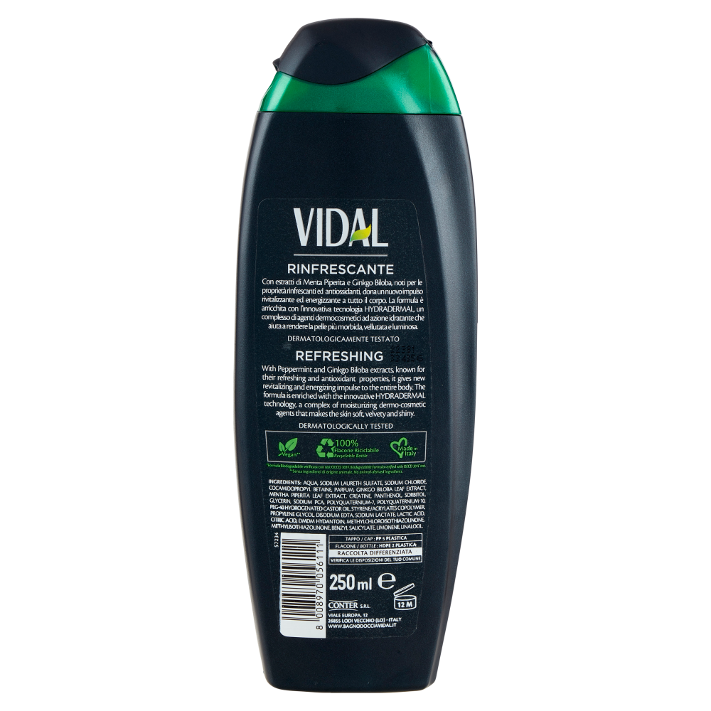 Vidal Peppermint & Ginkgo Doccia Shampoo Menta e Ginkgo Biloba 250 ml