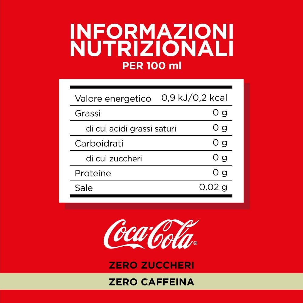 Coca-Cola Zero Zuccheri Zero Caffeina 1.5L
