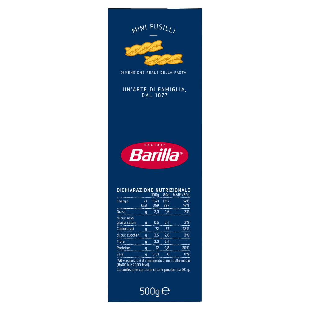 Barilla Pasta Piccolini Mini Fusilli 500g
