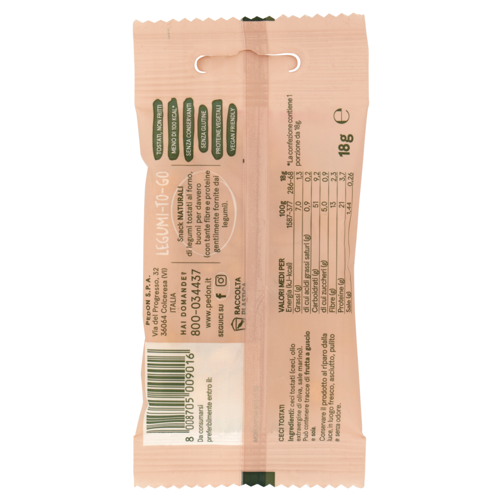 pedon I Legumi Fatti a Snack Ceci 18 g