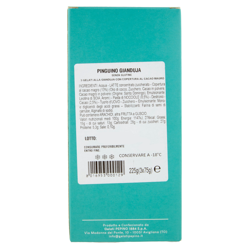Pepino il Pinguino Gianduja 3 x 75 g