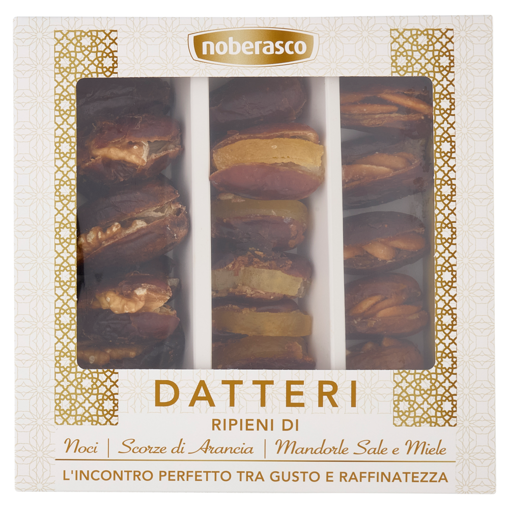 noberasco Datteri Ripieni di Noci, Scorze di Arancia, Mandorle Sale e Miele 200 g