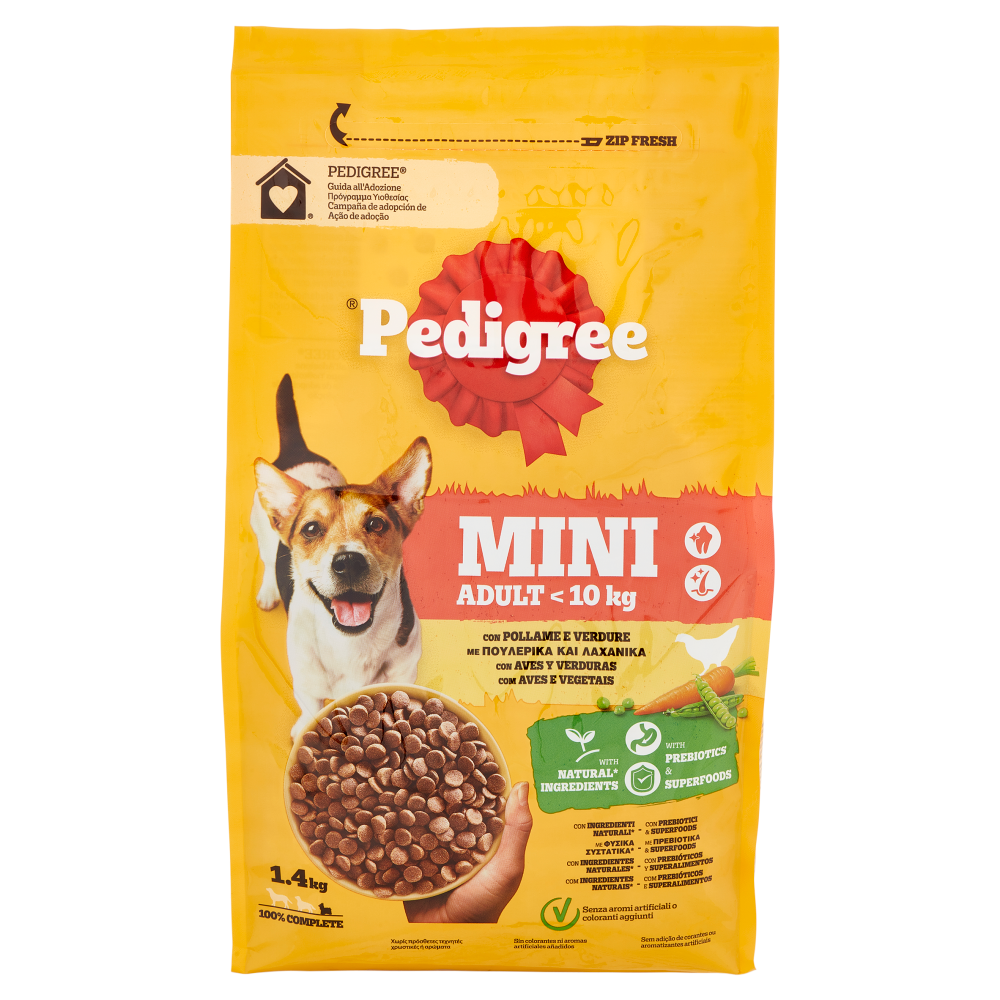 Pedigree Cibo Secco Cane Adulto Piccolo Pollame Verdure 1.4Kg