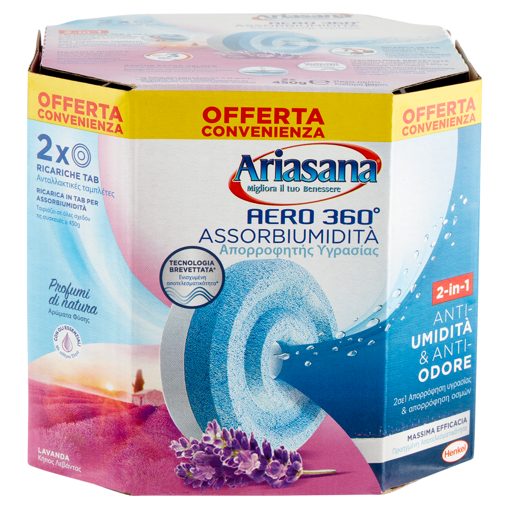 ARIASANA Aero 360 Tab Lavanda Relax bipack 2 x 450 g 