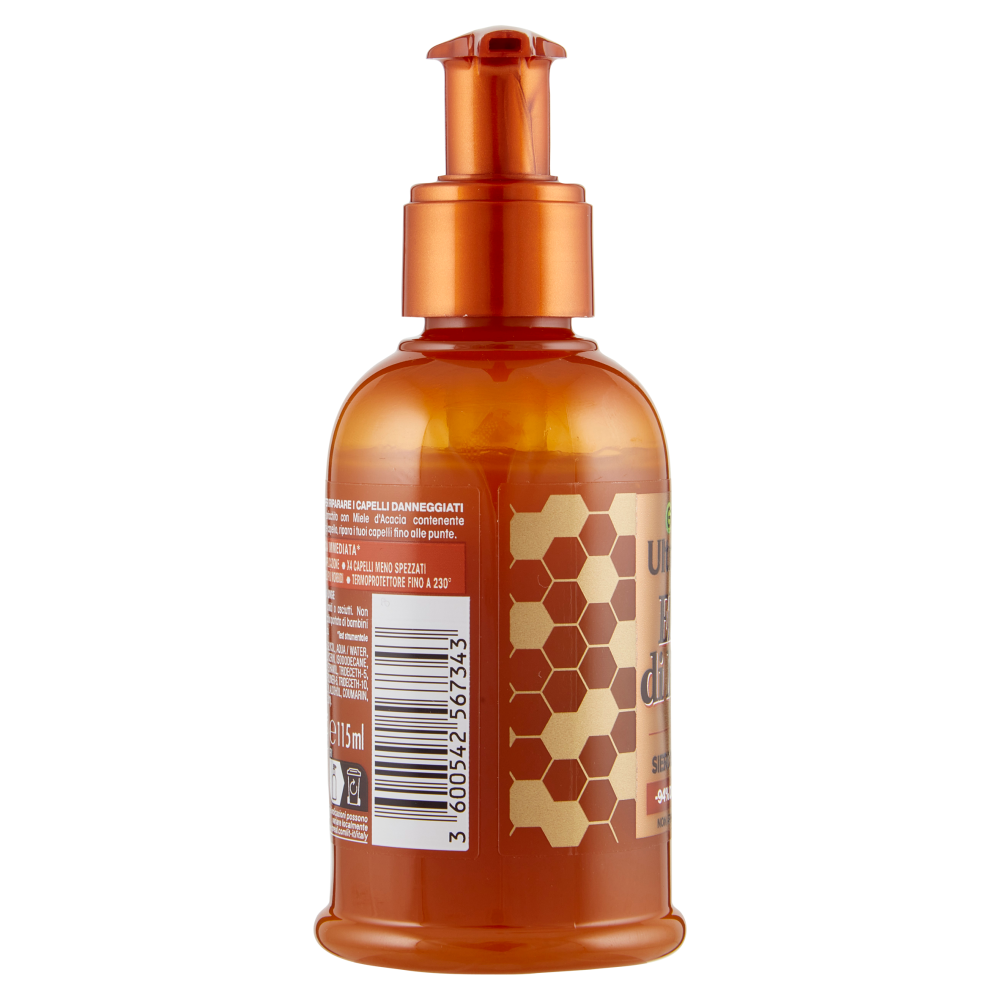 Garnier Ultra Dolce Elisir di Miele, Siero Riparatore, Capelli Danneggiati, 115 ml