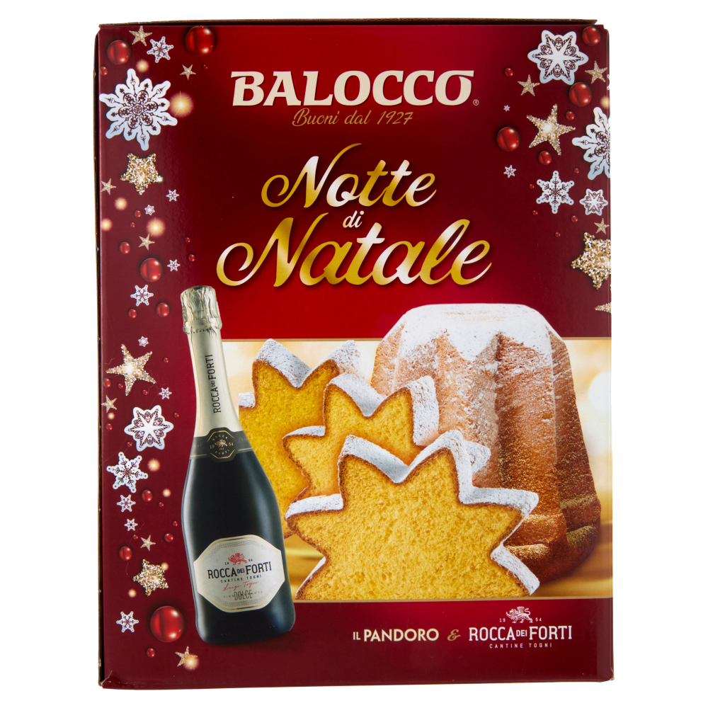 Balocco Notte di Natale il Pandoro 750 g & Rocca dei Forti Vino Spumante Dolce 75 cl